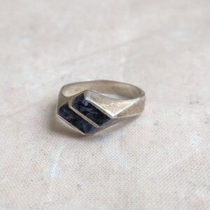 Vintage Sterling Silver Ring Taxco Blue Sodalite 8.75 Mexico